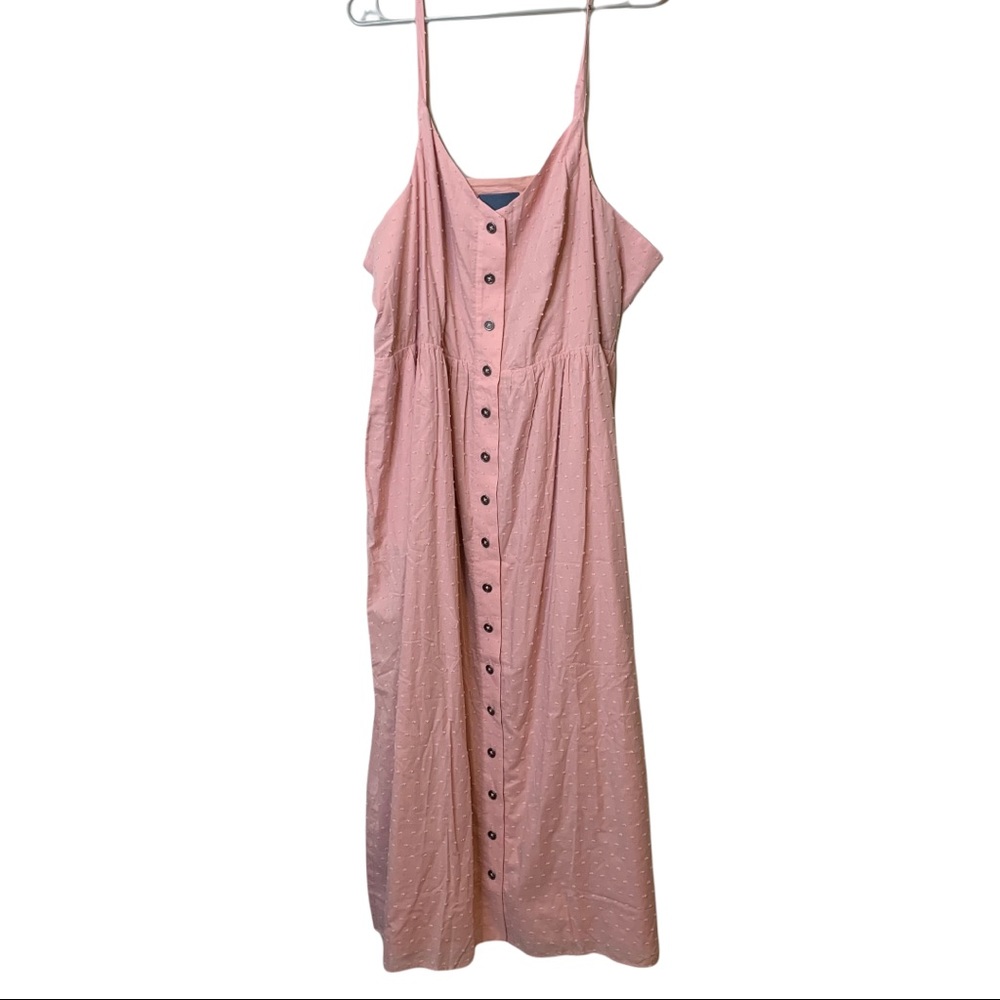 Modcloth Blush Pink Button-Front Midi Dress - Picture 4 of 5